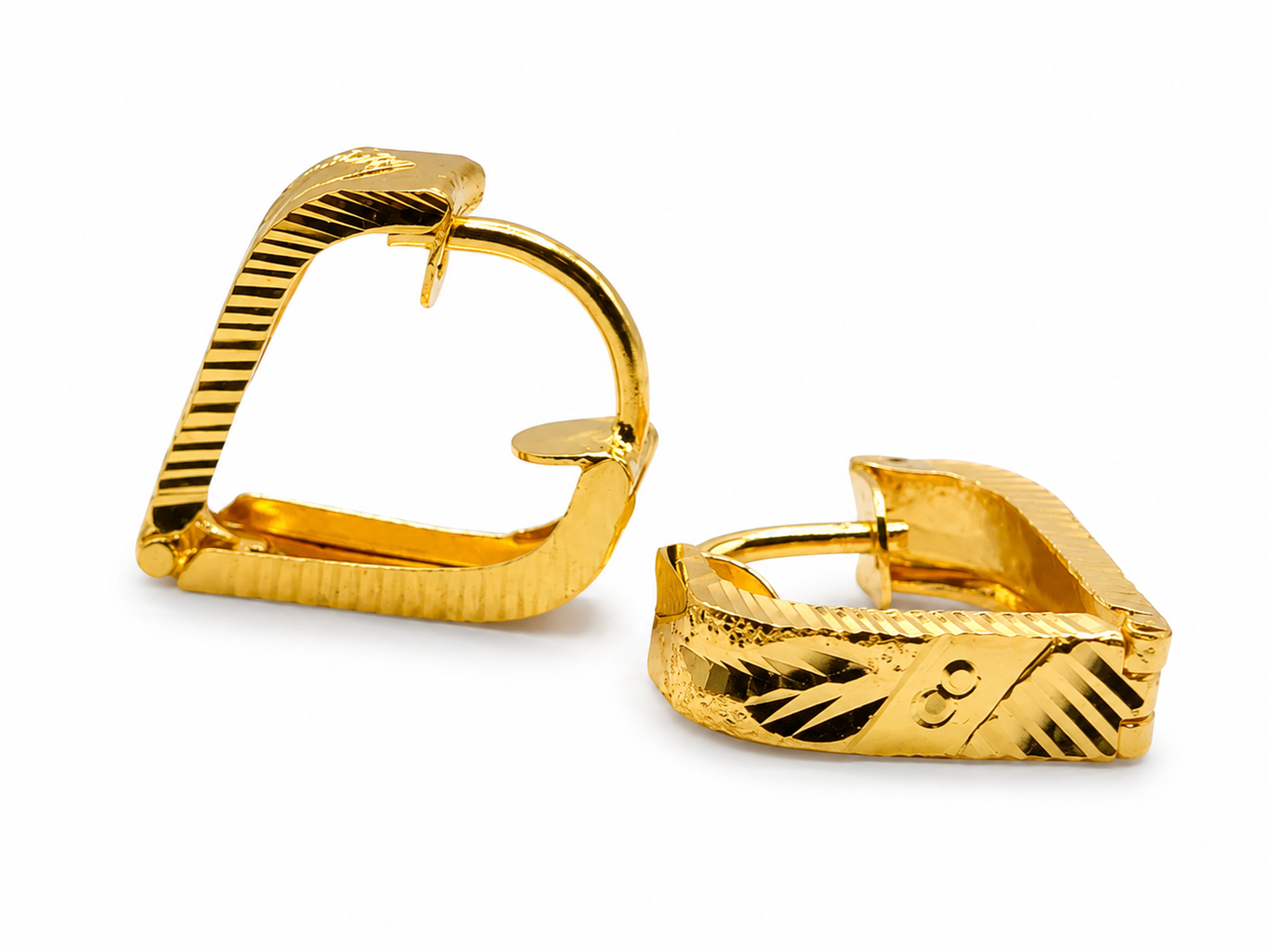 AVIRRA Gold Filled Geometric Heart Hoop Earrings
