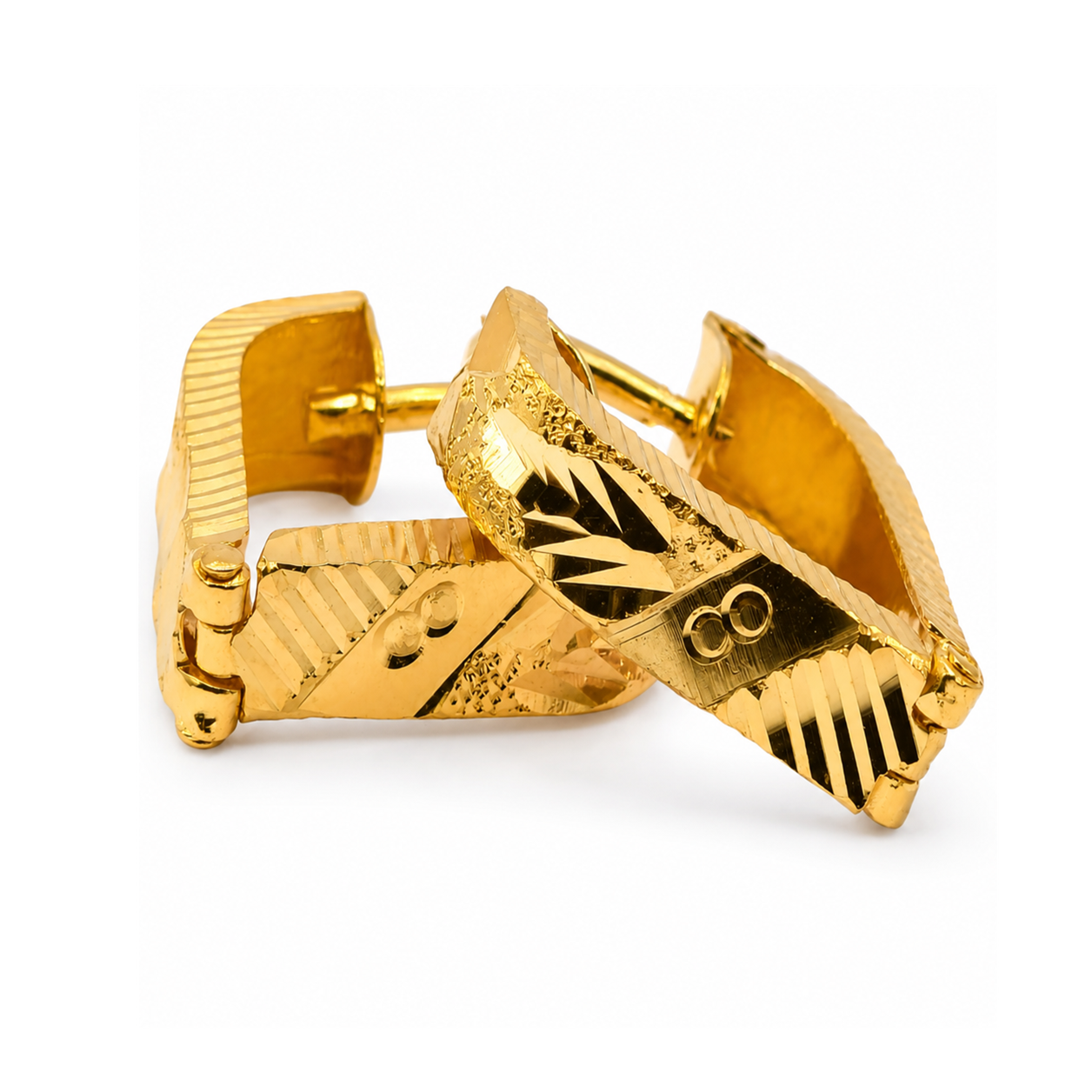 AVIRRA Gold Filled Geometric Heart Hoop Earrings