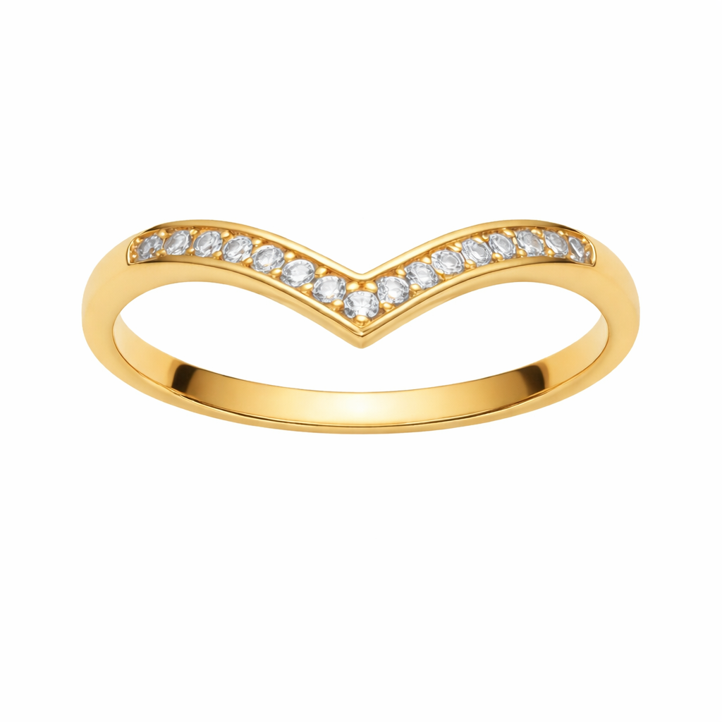 Minimalist V-Shaped Gold Filled Ring