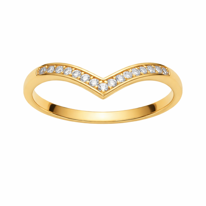 Minimalist V-Shaped Gold Filled Ring